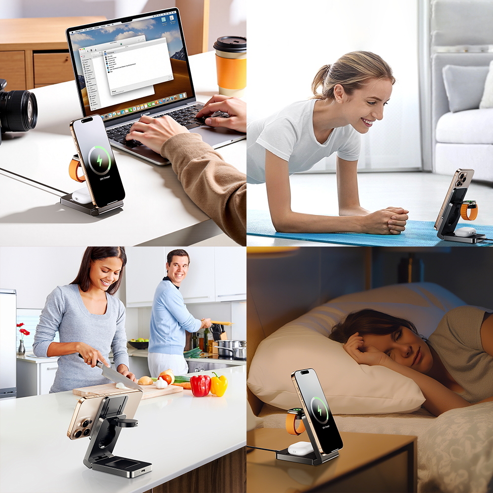 magnetic charging station for iPhone Apple Watch AirPods